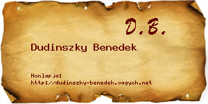 Dudinszky Benedek névjegykártya